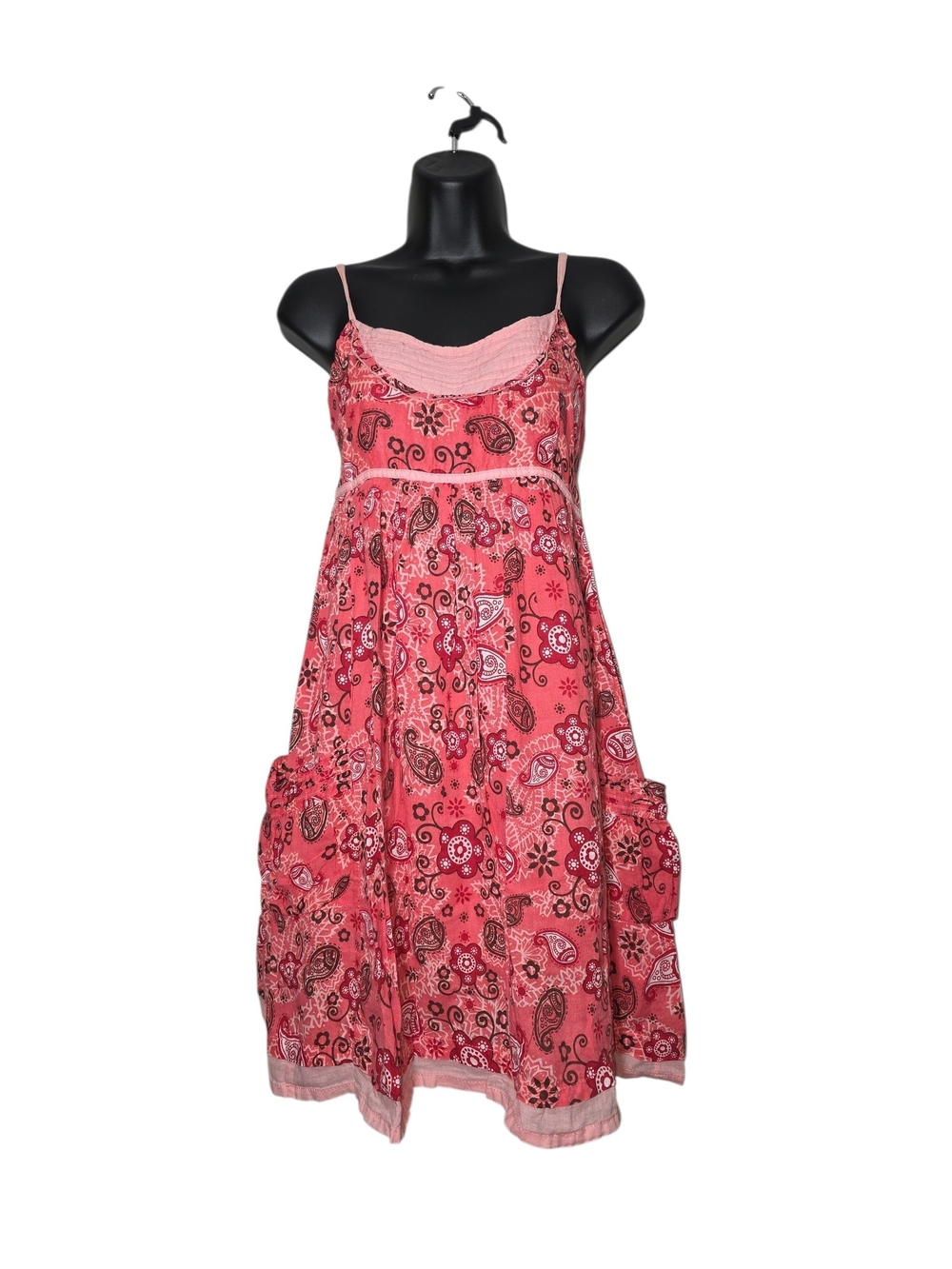 L.E.I. Sundress by Taylor Swift Pink Paisley Floral Cotton Dress Size L